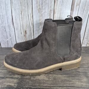 Clarks Clarkdale Easy Chelsea Pull On Boots Dark Brown Suede Men's Sz 11 M (VGC)